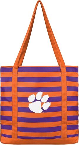 FOCO NCAA College Team Logo Stripe Canvas Tote Bag in Saudi Arabia
