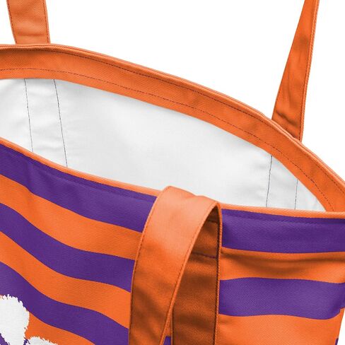 FOCO NCAA College Team Logo Stripe Canvas Tote Bag in Saudi Arabia