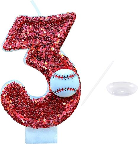 Baseball 1st Birthday Candle, Baseball Number 1 Cake Candle Birthday Cake Topper for Baseball 1st Birthday Party Decorations in Saudi Arabia