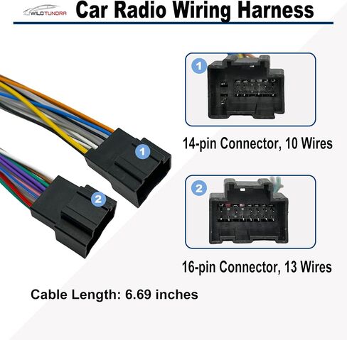 Radio Wiring Harness, Aftermarket Stereo CD Player Receiver Wire Cable Adapter, Compatible with Buick, Cadillac, Che/vrolet, GMC, Hummer, Hyundai, Pontiac, Suzuki in Saudi Arabia