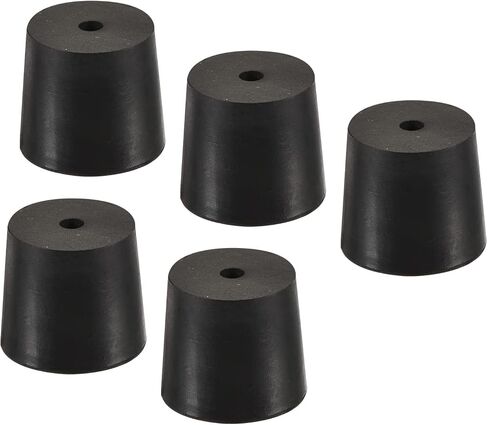 YOKIVE 5Pcs Rubber Stoppers with Hole, Tapered Plugs with High-Temperature Resistance | Protect Hole, Great for Lab Industry (Black, 24mm to 28mm) in Saudi Arabia