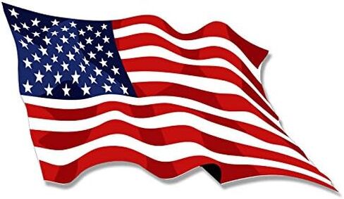 Waving American Flag Sticker (us USA Patriotic Wave America Proud Patriot Colors Banner (3 x 5 inch) in Saudi Arabia