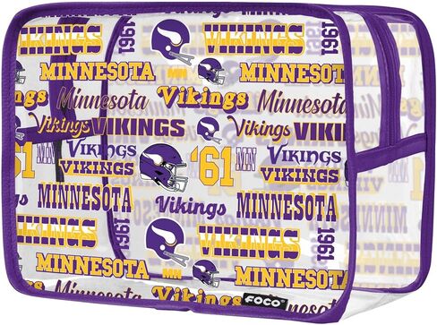 FOCO NFL Unisex-Adult NFL Team Logo Repeat Retro Print Clear Cosmetic Bag in Saudi Arabia