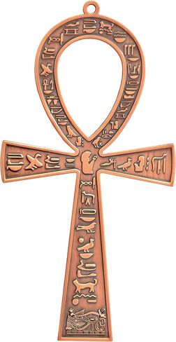 NileCart™ صليب ANKH معدني كبير مقاس 8.5 بوصة مصنوع في مصر (فضي عتيق) in Saudi Arabia