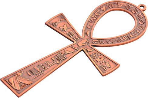 NileCart™ صليب ANKH معدني كبير مقاس 8.5 بوصة مصنوع في مصر (فضي عتيق) in Saudi Arabia