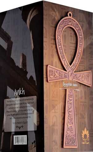 NileCart™ صليب ANKH معدني كبير مقاس 8.5 بوصة مصنوع في مصر (فضي عتيق) in Saudi Arabia