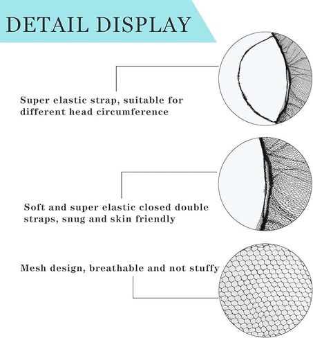100 قطعة من شبكات اللحية مع أشرطة مرنة، قيود لحية شديدة التحمل للرجال، أغطية لحية مرنة ومريحة، أربطة مرنة للحية، غطاء لحية من أجل بيئة عمل آمنة ونظيفة للطعام in Kuwait