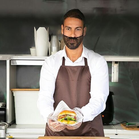 100 قطعة من شبكات اللحية مع أشرطة مرنة، قيود لحية شديدة التحمل للرجال، أغطية لحية مرنة ومريحة، أربطة مرنة للحية، غطاء لحية من أجل بيئة عمل آمنة ونظيفة للطعام in Kuwait