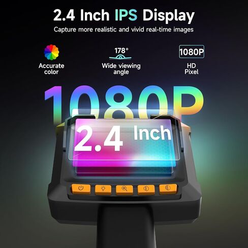 كاميرا المنظار مع الضوء، Moman EOM1 Borescope مع 8 مصابيح LED قابلة للتعديل 9.84 قدم كابل ثعبان شبه صلب IP67 مقاوم للماء، كاميرا فحص الأنابيب 3 محولات لهاتف iPhone iPad iOS Android in Kuwait