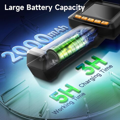 كاميرا المنظار مع الضوء، Moman EOM1 Borescope مع 8 مصابيح LED قابلة للتعديل 9.84 قدم كابل ثعبان شبه صلب IP67 مقاوم للماء، كاميرا فحص الأنابيب 3 محولات لهاتف iPhone iPad iOS Android in Kuwait