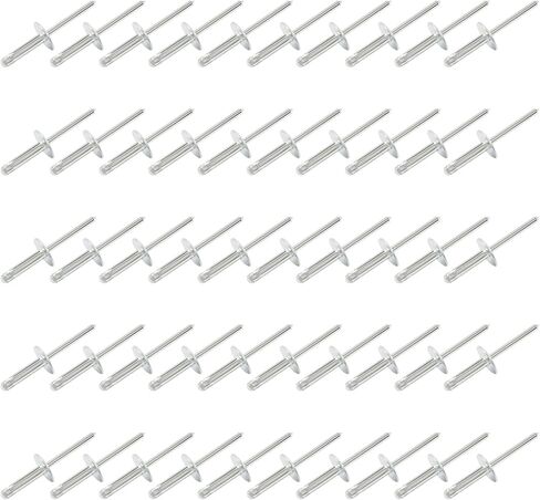 BokWin 100 Pcs Aluminum Rivets 3/16 Inch x 4/5 Inch Pop Rivets Black Large Flange Soild Blind Rivet Tool for Industries Furniture in Saudi Arabia