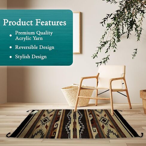 سجادة منطقة جنوب غرب بوهو - عداء بوهيمي قابل للغسل - سجادة غربية - سجاد ريفي لغرفة المعيشة، المنطقة الخارجية، غرفة النوم، الديكور، المطبخ والمزيد (دورانجو، طبيعي/بني، 20 × 40 بوصة) in Saudi Arabia