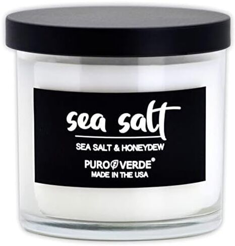 Sea Salt Highly Scented, Candles for Home Scented, Aromatherapy Jar Candle for Relaxing, LongLasting Burn, Candle Gifts for Women, Beach Ocean Like Scents, Made in USA 6 Oz. in Saudi Arabia