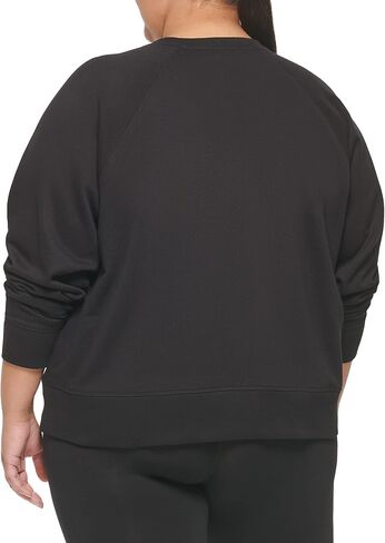 DKNY Women's Plus Size Center Logo Crewneck Pullover in Saudi Arabia