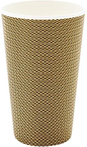Restaurantware 12 Ounce Disposable Coffee Cups 500 Spiral Wall Hot Cups For Coffee - Lids Sold Separately Rolled Rim Paper Insulated Coffee Cups Mocha Pin Print For Coffee Tea And More in Saudi Arabia