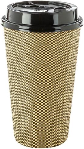 Restaurantware 12 Ounce Disposable Coffee Cups 500 Spiral Wall Hot Cups For Coffee - Lids Sold Separately Rolled Rim Paper Insulated Coffee Cups Mocha Pin Print For Coffee Tea And More in Saudi Arabia