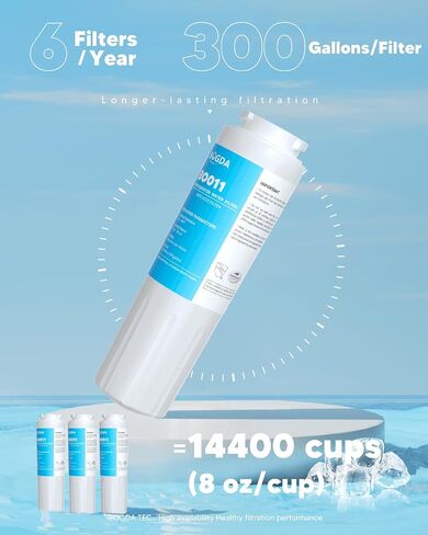 فلتر مياه EDR4RXD1 RWF0900A مطور، فلتر بديل UKF8001، مناسب لفلتر مياه Whirl-Pool 4، RFC0900A، AXX-200/750، UKF8001P، 469006، WD-F07، 4 عبوات بواسطة BOGDA in Saudi Arabia