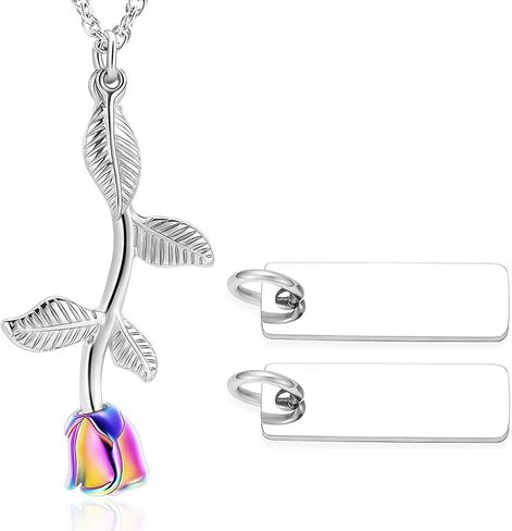 Cremation Urn Necklace for Ashes Rose Flower Cremation Jewelry Stainless Steel Ashes Pendant for Women Men Keepsake Human Pet Memorial for Jewelry in Saudi Arabia