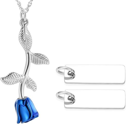 Cremation Urn Necklace for Ashes Rose Flower Cremation Jewelry Stainless Steel Ashes Pendant for Women Men Keepsake Human Pet Memorial for Jewelry in Saudi Arabia