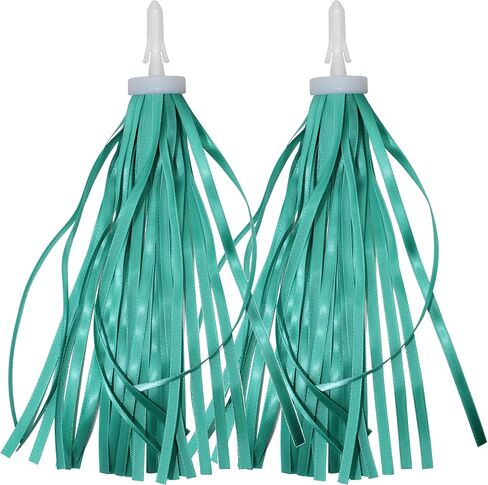 2pcs 29cm Length Polyester Silky Ribbons Streamers Bike Tassels Handlebar Tassels for Children Kid's Bike,Bicycle,Scooter,Baby Carrier Grips Decoration(Colorful) (Mixed Color) in Kuwait