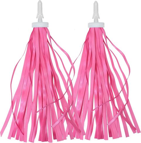 2pcs 29cm Length Polyester Silky Ribbons Streamers Bike Tassels Handlebar Tassels for Children Kid's Bike,Bicycle,Scooter,Baby Carrier Grips Decoration(Colorful) (Mixed Color) in Saudi Arabia