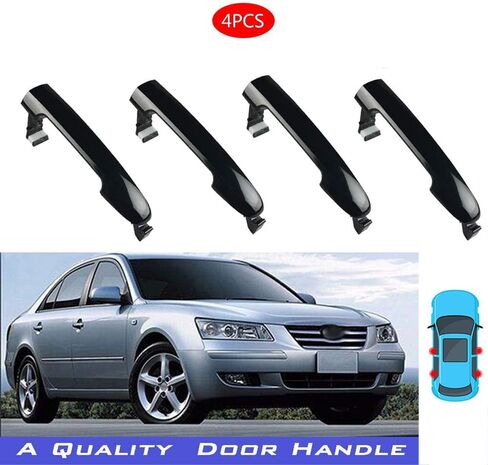 FLYPIG Black Outside Exterior Door Handle for Hyundai Sonata GL GLS GLX LX VE Limited SE 2005-2010 Front Rear Left Driver Right Passenger Side Fits All Four Doors 82651-3K000 in Kuwait