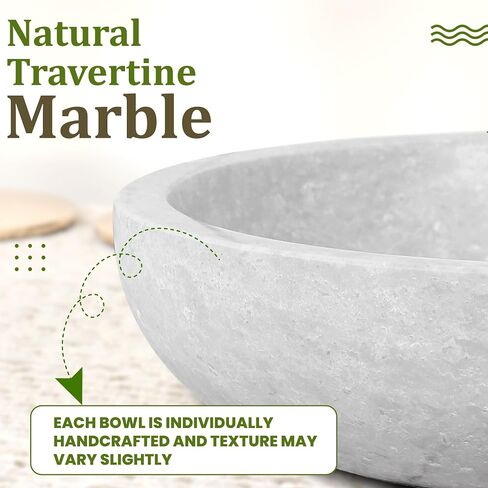 Travertine Decorative Bowls for Home Decor - Key Bowl for Entryway Table - Travertine Bowl for Kitchen Counter - Large Decorative Bowl - Organic Modern Home Decor Bowl - Centerpiece Bowl in Saudi Arabia