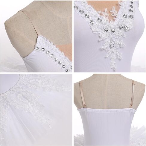 AFAVOM Ballet Leotards for Women Ballerina Performance Swan Lake Costume Embroidery Hard Platter Tutu Skirt Leotard Dancewear in Saudi Arabia