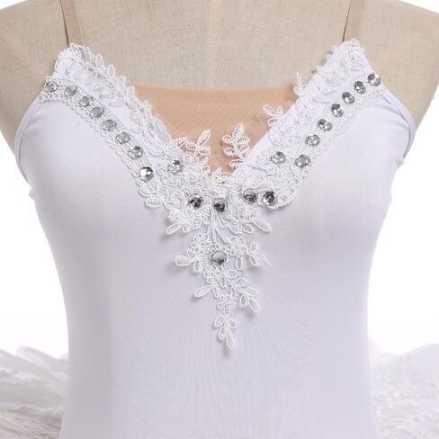 AFAVOM Ballet Leotards for Women Ballerina Performance Swan Lake Costume Embroidery Hard Platter Tutu Skirt Leotard Dancewear in Saudi Arabia