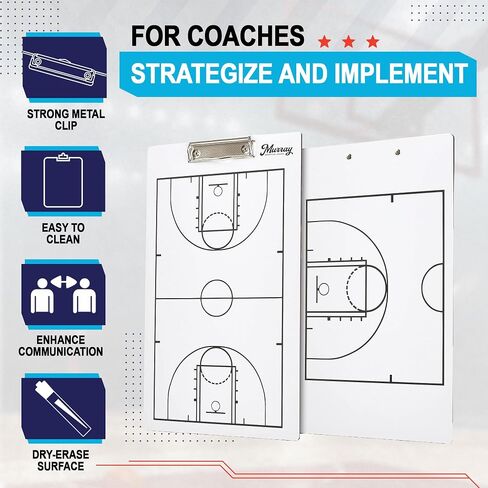 Murray Sporting Goods Lacrosse Dry Erase Coaches Clipboard | Double-Sided Lacrosse Field Clipboard Dry Erase White Board | Lacrosse Gift for Coach in Saudi Arabia