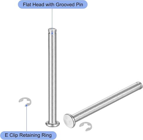 uxcell 5 مجموعة M8x35mm 304 الفولاذ المقاوم للصدأ أسطواني رمح المفاجئة تحديد موقع دبوس، رأس مسطح مخدد المفصلي موقف اسطوانة دبوس مع حلقة الاحتفاظ بمشبك E، فضي in Saudi Arabia