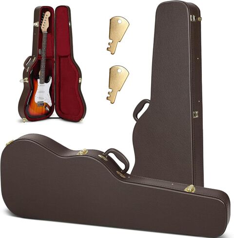 CAHAYA Electric Guitar Hardshell Case ST Electric Guitar Bag 0.98inch Thick Padded Portable Guitar Case with Lock and 2 Keys, Black CY0343 in Saudi Arabia