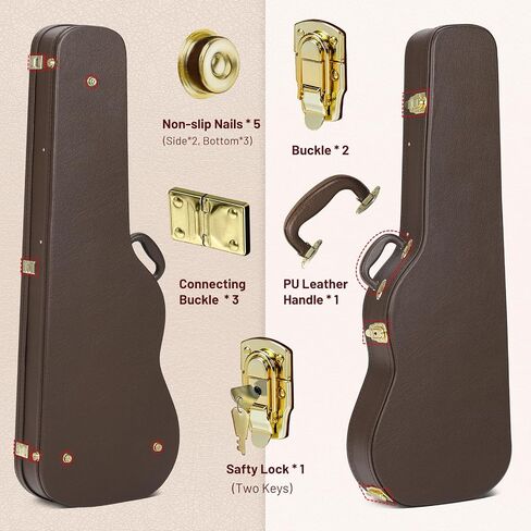 CAHAYA Electric Guitar Hardshell Case ST Electric Guitar Bag 0.98inch Thick Padded Portable Guitar Case with Lock and 2 Keys, Black CY0343 in Saudi Arabia