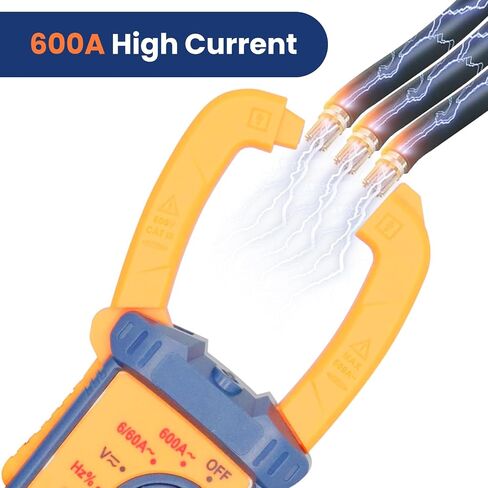 Digital Multimeter Tester 6000 Counts Amp Clamp Meter for Ac/Dc Resistance Capacitance Measurement Temperature Continuity Diode(Excluding Battery) in Saudi Arabia