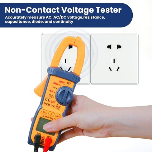 Digital Multimeter Tester 6000 Counts Amp Clamp Meter for Ac/Dc Resistance Capacitance Measurement Temperature Continuity Diode(Excluding Battery) in Saudi Arabia
