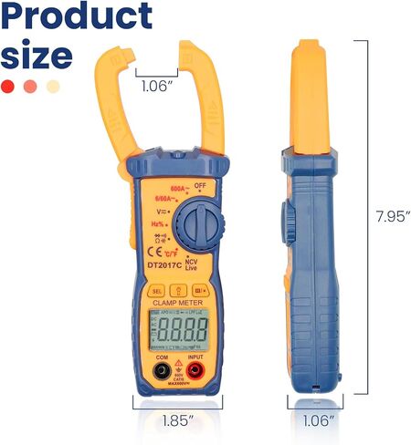 Digital Multimeter Tester 6000 Counts Amp Clamp Meter for Ac/Dc Resistance Capacitance Measurement Temperature Continuity Diode(Excluding Battery) in Saudi Arabia