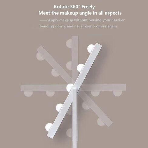 مرآة الغرور مع أضواء 9 لمبات LED مرآة مكياج مضاءة مرآة هوليوود مرآة مكياج على الطاولة مع 3 أضواء ملونة قابلة لتعديل الضوء بزاوية 360 درجة في مرآة المكتب مرآة الغرور الشخصية in Kuwait