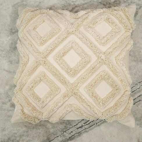 Set of 2 Soft Wool Decorative Throw Pillow Covers, 18x18 Inches Throw Pillow Covers, Luxury Decorative Beige Pillowcases, Fall Cushion Cover in Saudi Arabia