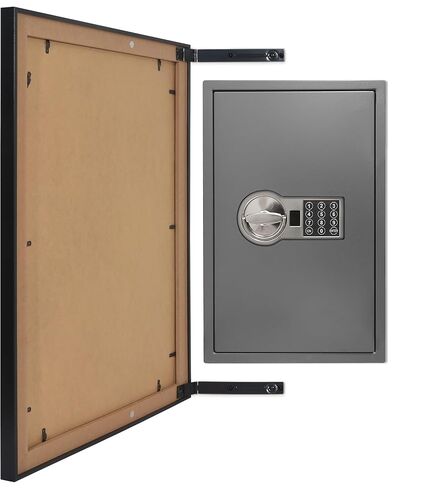 Americanflat 16x22 Concealment Picture Frame with Polished Plexiglass - Guardian Collection - Hinged Picture Frame to Hide an In-Wall Safe, Access Panel, or In-Wall Storage - Black in Kuwait