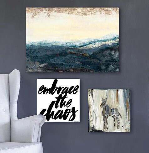 Stupell Home Décor Abstract Horse Paint Splatter Stretched Canvas Wall Art, 24 x 1.5 x 24, Proudly Made in USA in Saudi Arabia