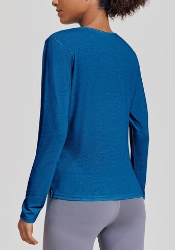 PINSPARK Womens Long Sleeve Shirts Workout Tops V Neck Twist Front Hiking Yoga Running Casual T-Shirt in Saudi Arabia