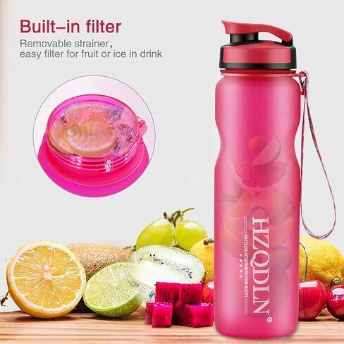 زجاجة مياه رياضية HZQDLN، خالية من البيسفينول A وبلاستيك تريتان متجمد، زجاجة مياه سعة 36 أونصة مع غطاء علوي مقاوم للتسرب، تنطبق على صالة الألعاب الرياضية، واليوجا، والجري، وفي الهواء الطلق، وركوب الدراجات، والتخييم... in Kuwait