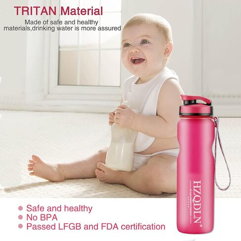 زجاجة مياه رياضية HZQDLN، خالية من البيسفينول A وبلاستيك تريتان متجمد، زجاجة مياه سعة 36 أونصة مع غطاء علوي مقاوم للتسرب، تنطبق على صالة الألعاب الرياضية، واليوجا، والجري، وفي الهواء الطلق، وركوب الدراجات، والتخييم... in Kuwait