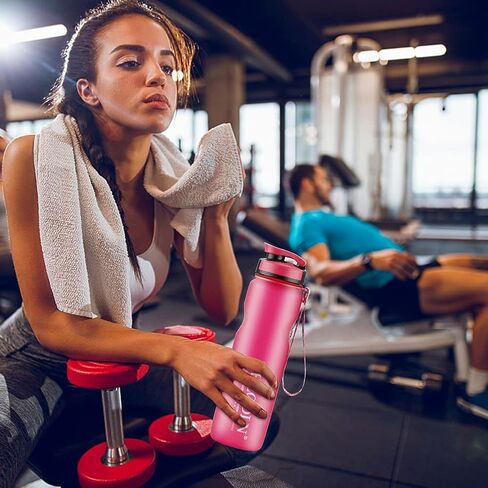 زجاجة مياه رياضية HZQDLN، خالية من البيسفينول A وبلاستيك تريتان متجمد، زجاجة مياه سعة 36 أونصة مع غطاء علوي مقاوم للتسرب، تنطبق على صالة الألعاب الرياضية، واليوجا، والجري، وفي الهواء الطلق، وركوب الدراجات، والتخييم... in Kuwait