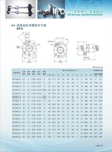TEN-HIGH الكرة اللولبية CNC أجزاء SFU1204 الجوز، 1 قطعة الكرة اللولبية + 1 قطعة الجوز + لا نهاية بالقطع، قطر 12 مم الرصاص 4 مم طول 250 مم in Saudi Arabia