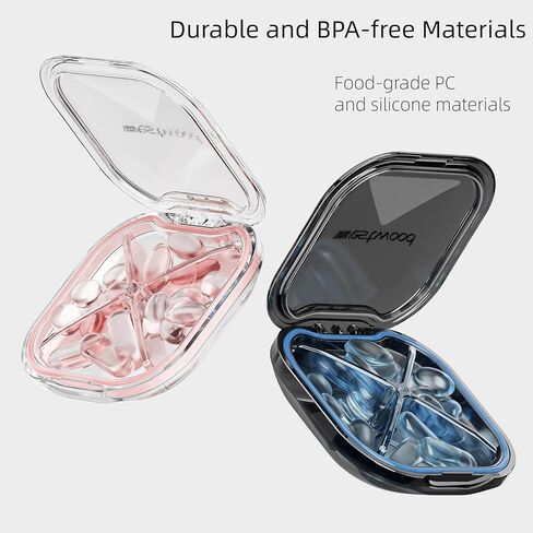 صندوق حبوب صغير، حقيبة حبوب لطيفة لجيب المحفظة، منظم حبوب السفر، حامل حبوب منع الحمل اليومي للأدوية والفيتامينات وزيت السمك والمكملات الغذائية (أخضر) in Kuwait