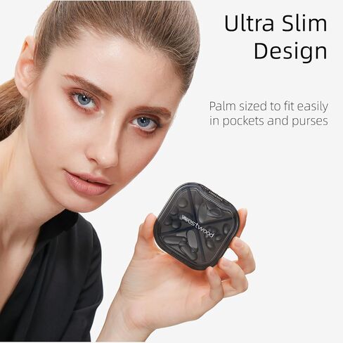 صندوق حبوب صغير، حقيبة حبوب لطيفة لجيب المحفظة، منظم حبوب السفر، حامل حبوب منع الحمل اليومي للأدوية والفيتامينات وزيت السمك والمكملات الغذائية (أخضر) in Kuwait