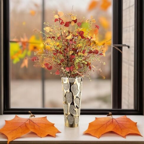 Fall Flowers Artificial for Decoration 6 Bundles Fall Leaves Fall Stems Fake Flowers in Vase for Autumn Home Office Wedding Thanksgiving Halloween Decor in Saudi Arabia