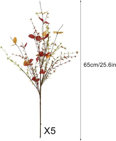 Fall Flowers Artificial for Decoration 6 Bundles Fall Leaves Fall Stems Fake Flowers in Vase for Autumn Home Office Wedding Thanksgiving Halloween Decor in Saudi Arabia