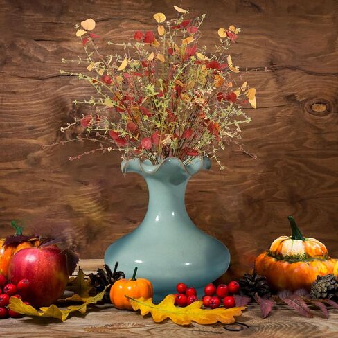 Fall Flowers Artificial for Decoration 6 Bundles Fall Leaves Fall Stems Fake Flowers in Vase for Autumn Home Office Wedding Thanksgiving Halloween Decor in Saudi Arabia